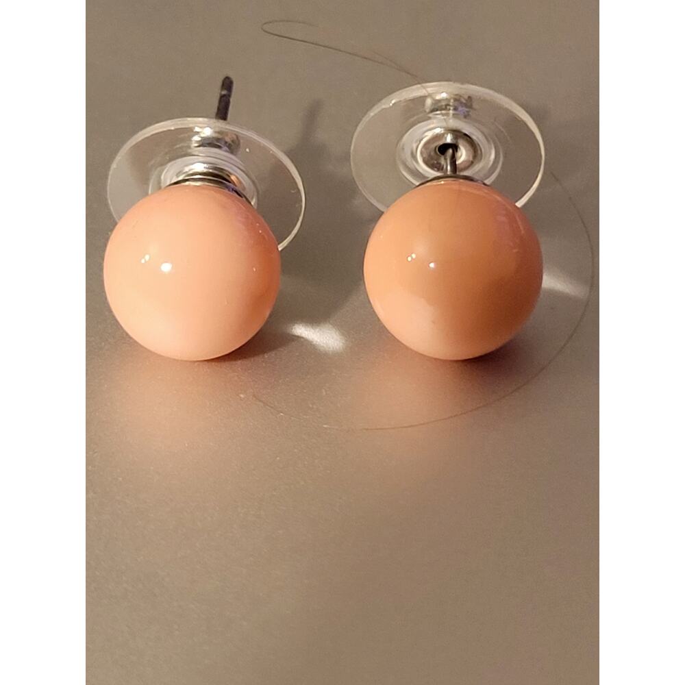 Joan Rivers Classic Collection Simulated peach Pearl Stud Earrings 9mm